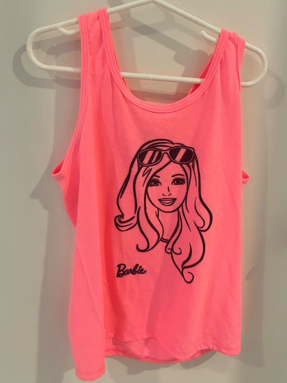Barbie Pink Graphic Sleeveless Tank with Black Face Print